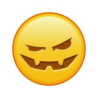eng halloween gezicht groot grootte van geel emoji glimlach vector