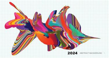 vector illustratie kleurrijk vloeistof en vloeistof abstract voor banier sjabloon 2024