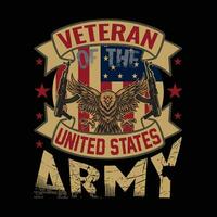 veteraan van de Verenigde staten leger t overhemd vector