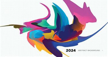 vector illustratie kleurrijk vloeistof en vloeistof abstract voor banier sjabloon 2024