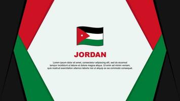 Jordanië vlag abstract achtergrond ontwerp sjabloon. Jordanië onafhankelijkheid dag banier tekenfilm vector illustratie. Jordanië achtergrond