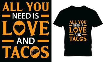 taco's t-shirt ontwerp vector grafisch.