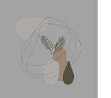 moderne minimalistische bloempot abstracte esthetische illustratie vector