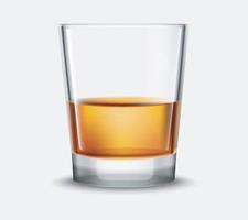 glas met cognac alcohol op geïsoleerde achtergrond. vector illustratie