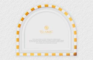 islamitische elegante witte en gouden luxe achtergrond vector