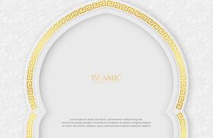 islamitische elegante witte en gouden luxe achtergrond vector