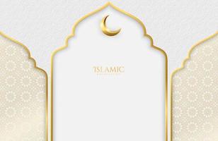 islamitische elegante witte en gouden luxe achtergrond vector