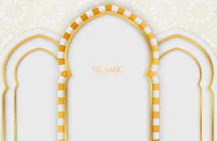 islamitische elegante witte en gouden luxe achtergrond vector