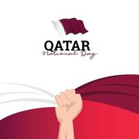 vlag van qatar. onafhankelijkheidsdag vieringen. sjabloon voor spandoek. vector