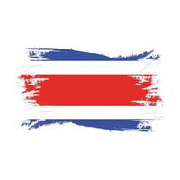 vlag van costa rica met aquarel borstel stijl ontwerp vector