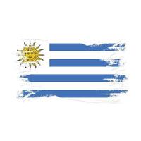 uruguay vlag met aquarel borstel stijl ontwerp vectorillustratie vector