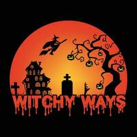 witchy manieren halloween t-shirt ontwerp - halloween vector