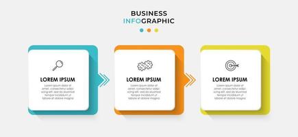 infographic zakelijke ontwerpsjabloon met pictogrammen en 3 opties of stappen vector