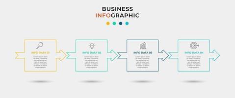 infographic ontwerpsjabloon vector met pictogrammen en 4 opties of stappen