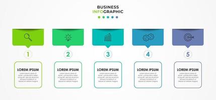 infographic zakelijke ontwerpsjabloon met pictogrammen en 5 opties of stappen vector