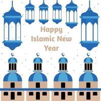 groet islamitisch nieuwjaar 2021 achtergrondsjabloon vector