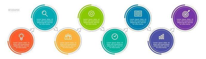 zakelijke infographic sjabloon met 8 stappen vector