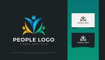 kleurrijke mensen logo vector
