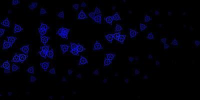 donkerblauwe vectorachtergrond met occulte symbolen. vector