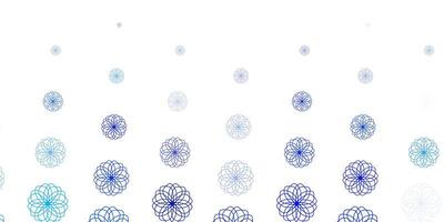 lichtblauwe vector doodle textuur met bloemen.