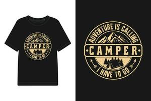 camper t overhemd ontwerpen, camping t-shirt ontwerp vector bestanden, camper buitenshuis avontuur motiverende typografie ontwerp