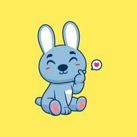 schattig konijn met liefde teken hand- tekenfilm vector icoon illustratie .dier natuur concept geïsoleerd