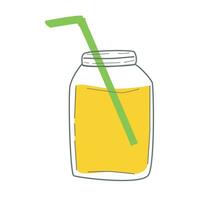 gemakkelijk pot van limonade. geel drinken in een glas vector