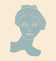 antiek buste van een Grieks vrouw met slijtage vector