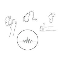 concept van horen restauratie met een horen hulp. vector illustratie Aan wit achtergrond