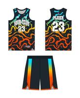 basketbal Jersey sjabloon ontwerp, basketbal uniform mockup ontwerp, vector sublimatie sport- kleding ontwerp, Jersey basketbal ideeën.