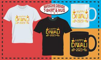 diwali t-shirt ontwerp en mok ontwerp, typografie Op maat, vector het beste voor afdrukken ontwerp.