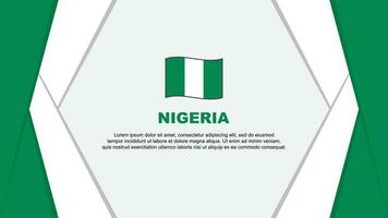 Nigeria vlag abstract achtergrond ontwerp sjabloon. Nigeria onafhankelijkheid dag banier tekenfilm vector illustratie. Nigeria achtergrond