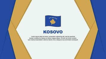 Kosovo vlag abstract achtergrond ontwerp sjabloon. Kosovo onafhankelijkheid dag banier tekenfilm vector illustratie. Kosovo achtergrond