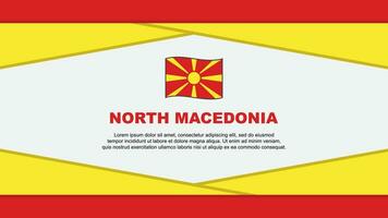 noorden Macedonië vlag abstract achtergrond ontwerp sjabloon. noorden Macedonië onafhankelijkheid dag banier tekenfilm vector illustratie. noorden Macedonië vector