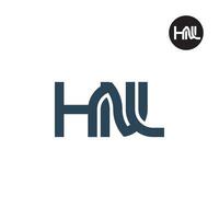 brief hnl monogram logo ontwerp vector