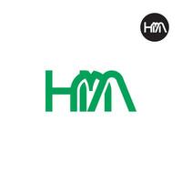 brief hma monogram logo ontwerp vector