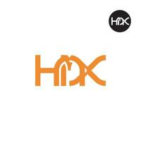 brief hmx monogram logo ontwerp vector