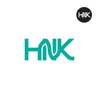 brief hnk monogram logo ontwerp vector