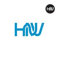 brief hnv monogram logo ontwerp vector