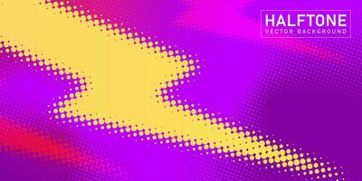 kleur halftone textuur, abstract Purper stippel helling achtergrond met bliksem bout vector