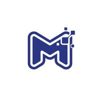 brief m logo ontwerp sjabloon, technologie abstract vector