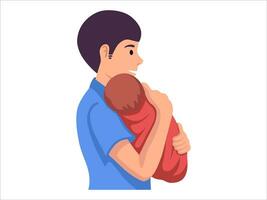 vader Holding baby of mensen karakter illustratie vector