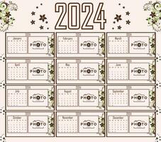 kalender 2024 vector. gelukkig nieuw jaar kalender eps het dossier vector