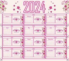 kalender 2024 vector. gelukkig nieuw jaar kalender eps het dossier vector