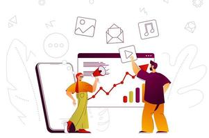 digitaal marketing webconcept vector