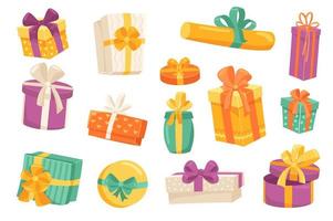 geschenkdozen schattige stickers geïsoleerde set vector