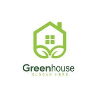 groen huis logo concept in gemakkelijk iconisch lijn stijl ontwerp vector