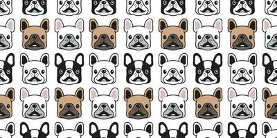 hond naadloos patroon vector Frans bulldog glimlach gezicht tekenfilm sjaal geïsoleerd herhaling achtergrond tegel behang illustratie ontwerp