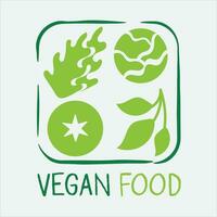 veganistisch voedsel. biologisch, bio, eco symbool. veganistisch, lactose vrij, gezond, vers en geweldloos voedsel. ronde groen vector illustratie met bladeren voor stickers, etiketten en logos