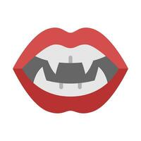vampier tanden vlak pictogram, vector en illustratie
